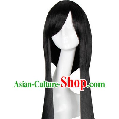 Traditional Asian Chinese Black Long Wig