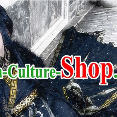 Asia Fashion Ancient China Culture Chinese Black Swordman Costumes