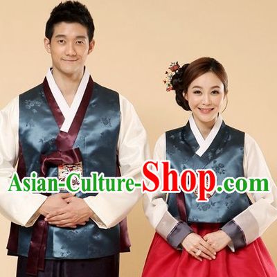 Traditional Korean Custom Made Couple Ceremonial Hanbok Complete Set