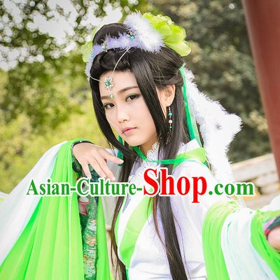 Asia Fashion Ancient China Culture Chinese Hanfu Dresses and Hair Jewelry