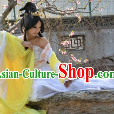Asia Fashion Ancient China Culture Chinese Kimono Dress and Hair Accessories