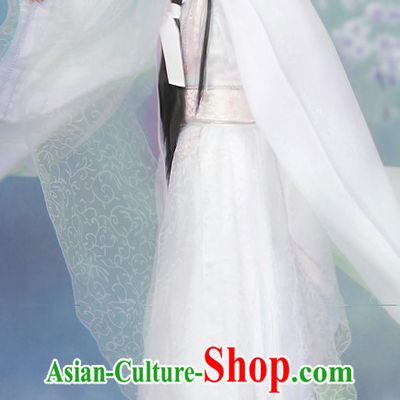 Asia Fashion Ancient China Culture Chinese White Hanfu Clothes for Men