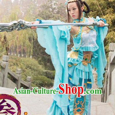 Asia Fashion Ancient China Culture Chinese Princess Clothes and Hair Accessories Complete Set