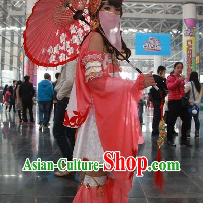 Asia Fashion Chinese Princess Cosplay Costumes and Hair Accessories Complete Set