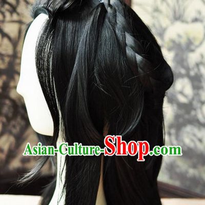 Asian Traditional Chinese Wigs Cosplay Wigs Ancient Costume Wigs Hair Pieces for Men