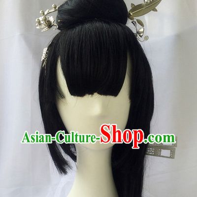 Asian Traditional Chinese Wigs Cosplay Wigs Ancient Costume Wigs Hair Pieces for Women