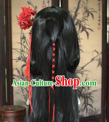 Chinese wigs cosplay wigs long black wigs ancient costumes hanfu Chinese wigs cosplay wigs long black wigs ancient costumes hanfu