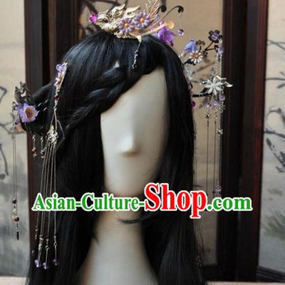 Asian Traditional Chinese Long Wig Cosplay Wigs Ancient Costume Wigs and Hair Accessories