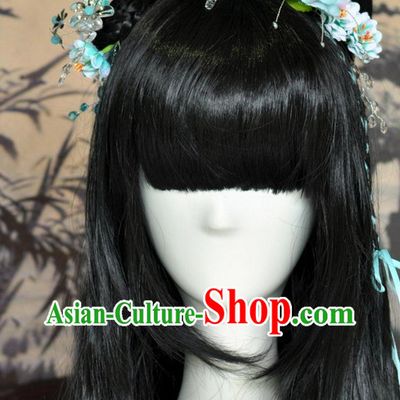 Asian Traditional Chinese Long Wig Ancient Costumes Wigs and Hair Decorations