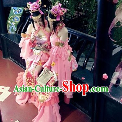 Asia Fashion Chinese Female Warrior Costumes and Hair Accessories Complete Set