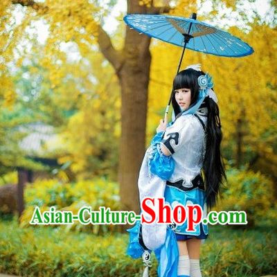 Asia Fashion Chinese Female Warrior Costumes and Hair Accessories Complete Set