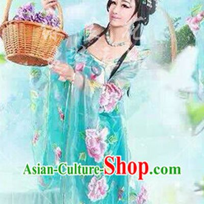 Asian Fashion Chinese Ancient Empress Costume and Hair Accessories Complete Set