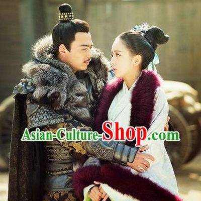 Chinese Halloween Cosplay Prince Costumes and Hair Accessories