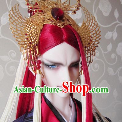 Asia Fashion Chinese Emperor Gold Hair Accessories Headbands Hair Jewelry