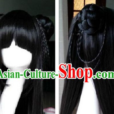 Chinese Ancient Dress Long Black Wig