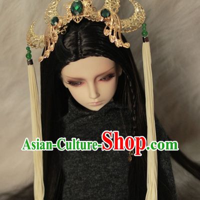 Asia Fashion Chinese Emperor Gold Hair Accessories Headbands Hair Jewelry