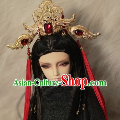 Asia Fashion Chinese Emperor Gold Hair Accessories Headbands Hair Jewelry
