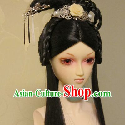 Traditional Chinese Princess Black Wig and Hair Jewelry
