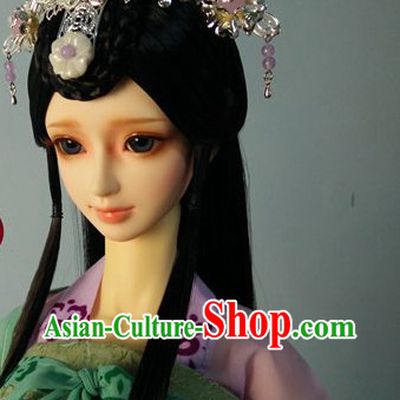 Traditional Chinese Princess Handmade Long Wig and Hair Jewelry for Women
