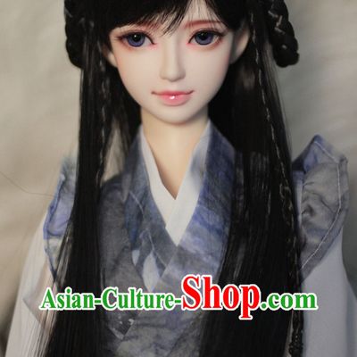 Asia Fashion Chinese Princess Black Wig and Hair Accessories Headbands Hair Jewelry