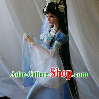 Chinese Traditional Dancer Costumes and Hairpieces Complete Set