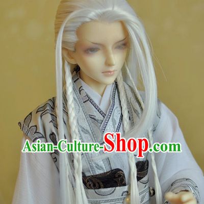 Chinese Handmade Long White Wigs for Men