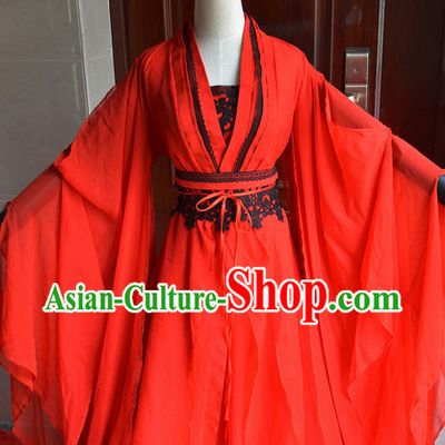 Chinese Ancient Red Wedding Dress Complete Set