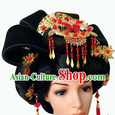 Handmade Chinese Empress Wig and Hair Accessories