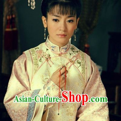 China Fashon Qing Dynasty Manchu Mandarin Gown