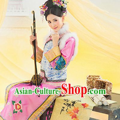Chinese Ancient Royal Lady Clothing and Hair Jewelry Complete Set