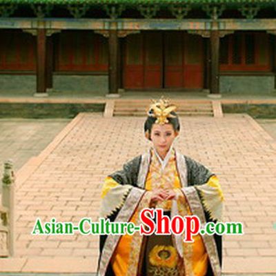 China Fashion Chinese Ancient Costume Female Emperor Wu Zetian Costume and Hair Jewelry Complete Set