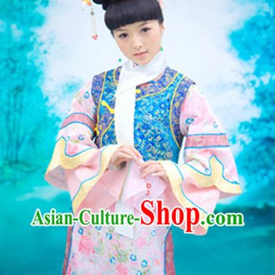 China Fashion Chinese Ancient Costume Mandarin Dress and Hair Jewelry Complete Set