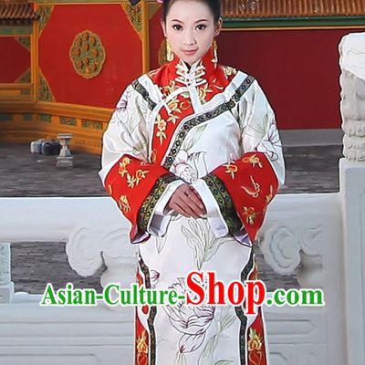 China Fashion Chinese Ancient Costume Wedding Clothes and Hair Accessories Complete Set