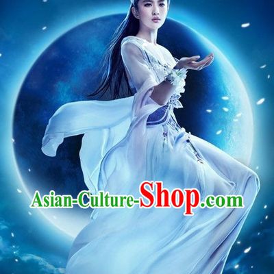 Chinese Legend Xiao Long Nv Dragon Lady Costumes and Hair Jewelry Complete Set