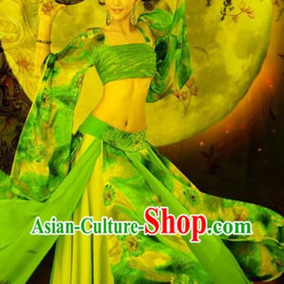 Chinese Classical Dancing Costumes and Hair Jewelry Complete Set