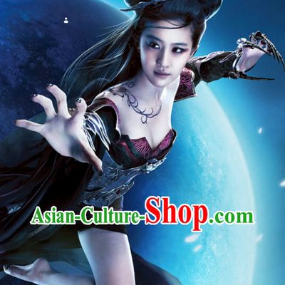 Chinese Handmade Black Long Wig