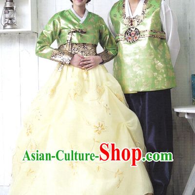 Korean Traditional Couple Hanbok Clothing 2 Complete Sets