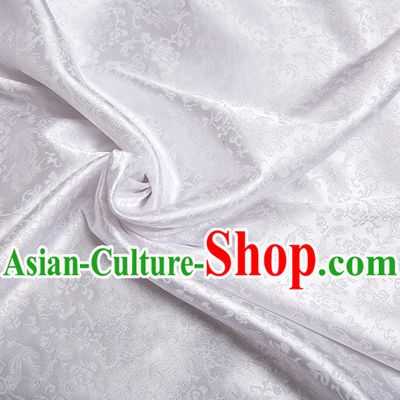 White Chinese Traditional Dragon Brocade Fabric