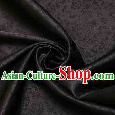 Black Chinese Traditional Dragon Brocade Fabric