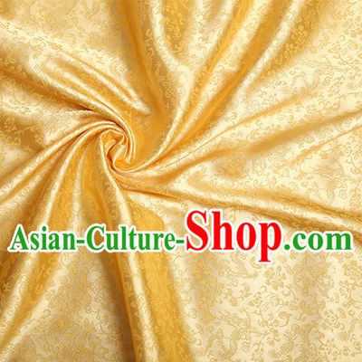 Yellow Chinese Traditional Dragon Brocade Fabric