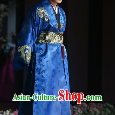Ancient Korean Emperor Costumes Complete Set and Crown for Men
