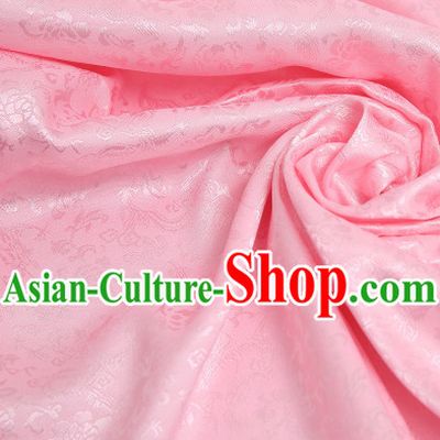 Chinese Traditional Pink Dragon Brocade Fabric