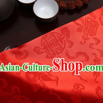 Chinese Traditional Red Brocade Fabric