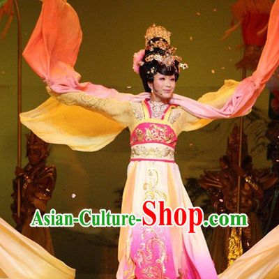 Chinese Empress Stage Costumes and Headwear Complete Set