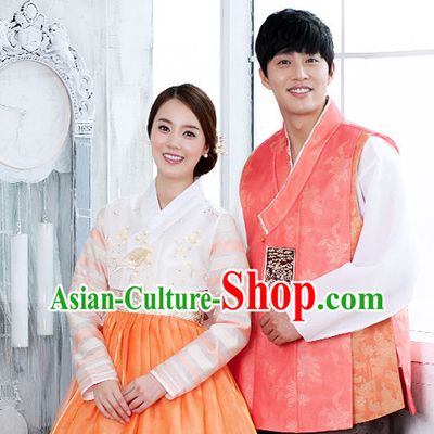 Korean Couple National Costumes Traditional Costumes Hanbok Korea