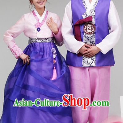 Korean Couple National Costumes Traditional Costumes Hanbok Dresses