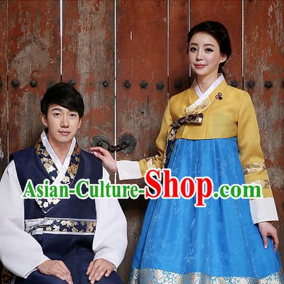 Korean Couple National Costumes Traditional Costumes Hanbok Dresses