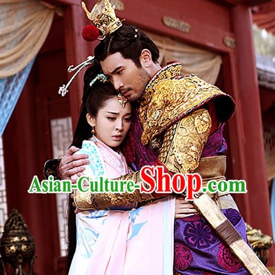 Ancient Chinese Lv Bu and Diao Chan Costumes 2 Sets