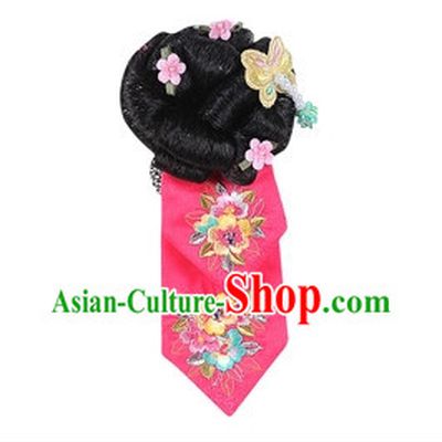 Korean Traditional Black Wig and Headbands