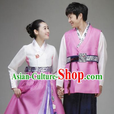 Traditional Korean Fashion Style Husband Wife Clothing Complete Sets for Men and Women